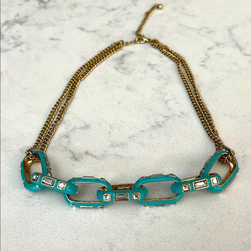 Elegant Gold and Turquoise Chain Necklace